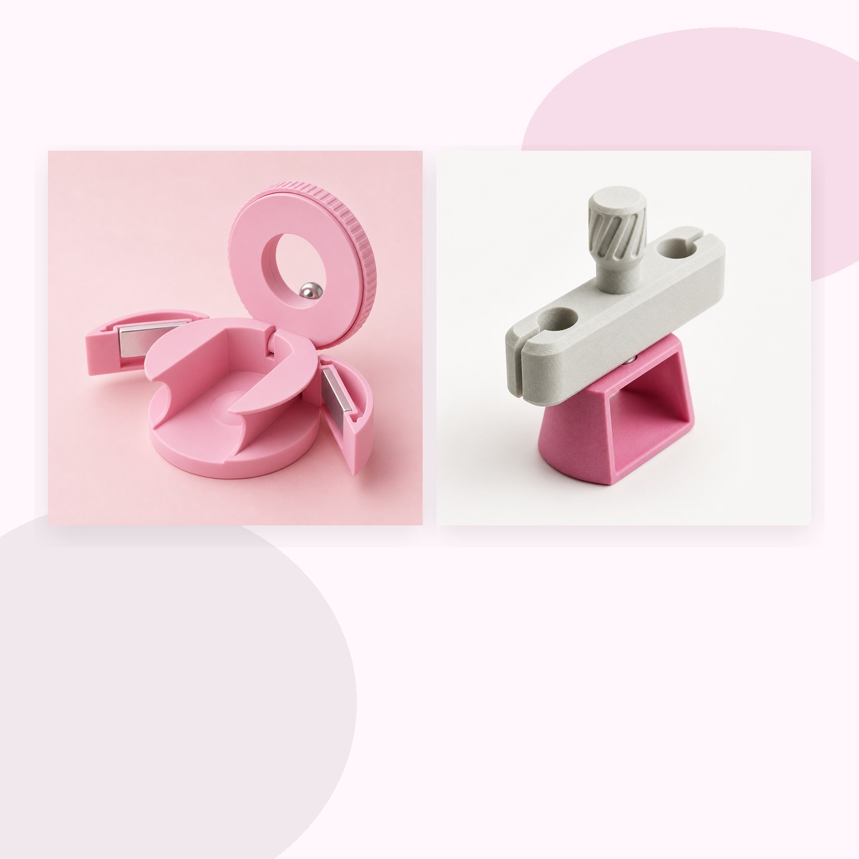 NailMagnets two-tool setup with rotating side-open tool and glass bead cat eye tool